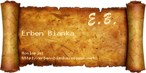 Erben Bianka névjegykártya